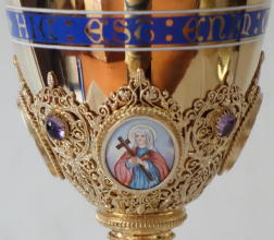 Solid silver gilt antique French Gothic Chalice.